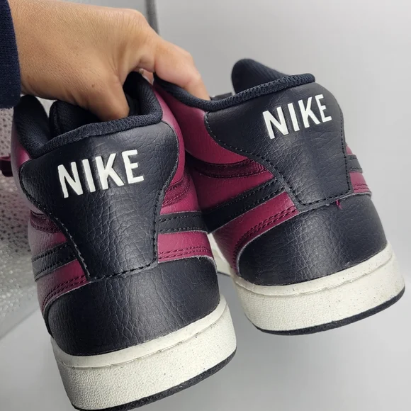 Nike Court Vision Men's Burgundy Black High-Top Sneakers US 10.5 DN 3577-600 - Picture 4 of 13